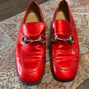 Red Metallic  Gucci Loafers size 7B